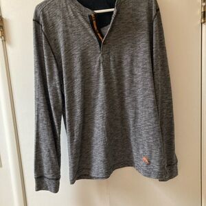 Tommy Bahama Gray Long Sleeve Henley Shirt